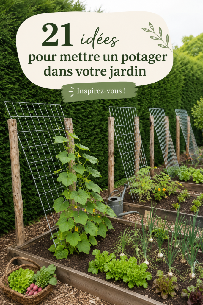 Un potager luxuriant avec divers légumes cultivés en pleine terre.