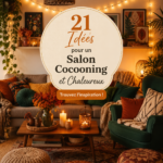 Un salon cosy avec des couleurs chaudes et des meubles confortables.