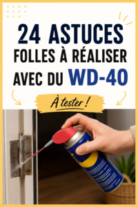 Aperçu de plusieurs utilisations pratiques du WD-40 dans la maison.