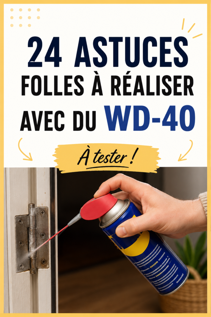 Aperçu de plusieurs utilisations pratiques du WD-40 dans la maison.