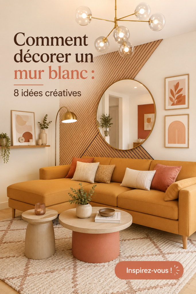 Un mur blanc décoré avec des cadres photo et des plantes vertes