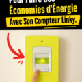 Une femme vérifiant son compteur Linky pour des économies d'énergie.