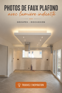 Exemple de faux plafond avec lumière indirecte dans un salon moderne.