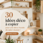 Déco murale moderne dans un salon chaleureux avec des œuvres d'art et des plantes.