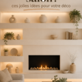 niche murale décorée dans un salon moderne
