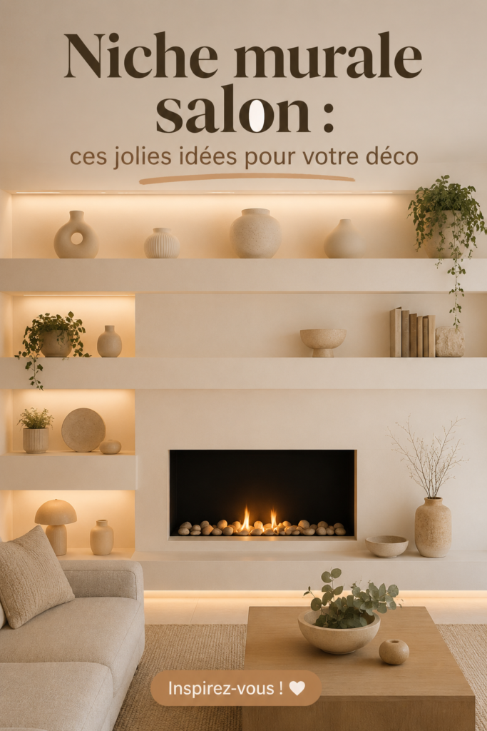 niche murale décorée dans un salon moderne