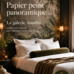 Intérieur chaleureux avec du papier peint panoramique décoratif