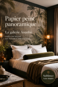 Intérieur chaleureux avec du papier peint panoramique décoratif
