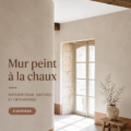 Un mur intérieur magnifiquement peint à la chaux dans des tons apaisants