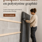Pose de plaques isolantes en polystyrène graphité dans une maison