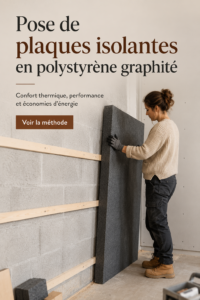 Pose de plaques isolantes en polystyrène graphité dans une maison