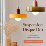 Suspension Disc Orb au design moderne dans un intérieur stylé.