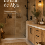 Salle de bain moderne avec décoration élégante et rangement efficace