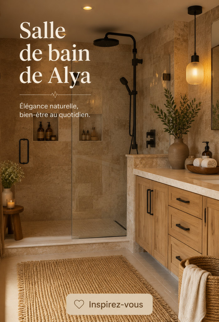 Salle de bain moderne avec décoration élégante et rangement efficace