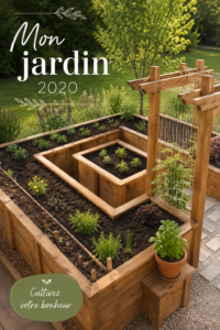 Jardin fleuri bien aménagé avec des plantes colorées et un mobilier d'extérieur élégant.