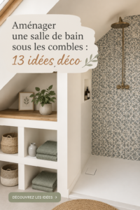 Salle de bain aménagée sous les combles avec un style moderne et chaleureux.