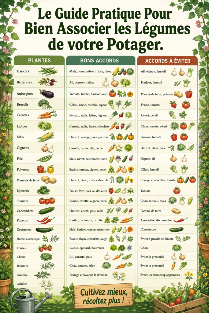 Un potager bien entretenu avec une variété de légumes en harmonie