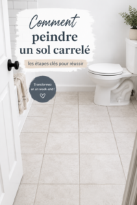 Femme peignant un sol en carrelage avec soin