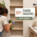 vue d'une étagère encastrée moderne dans un intérieur chaleureux