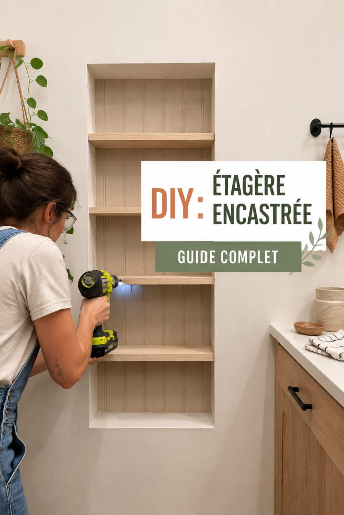 vue d'une étagère encastrée moderne dans un intérieur chaleureux