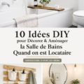 Salle de bains décorée avec des solutions DIY adaptées pour locataires