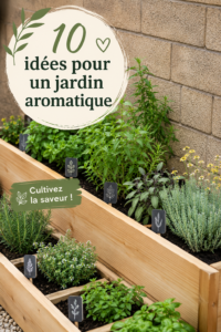 Un jardin aromatique varié avec des herbes fraîches comme le basilic et le thym.