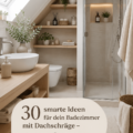 Aménagement d'une salle de bain sous pente avec un design chaleureux et pratique.