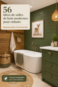 Salle de bain moderne et colorée pour enfants avec meubles adaptés