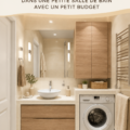 Salle de bain moderne avec un lave-linge intégré