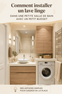 Salle de bain moderne avec un lave-linge intégré
