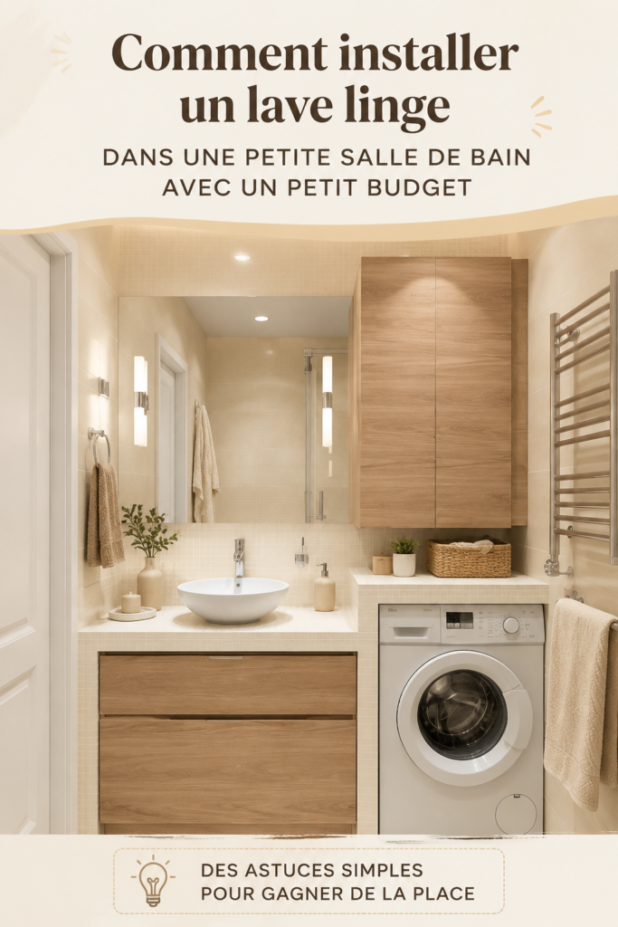 Salle de bain moderne avec un lave-linge intégré