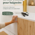 Un mur accent moderne autour d'une baignoire dans une salle de bain élégante.