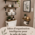 Salle de bain bien organisée avec des solutions de rangement pratiques