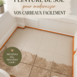 Un sol revêtu de peinture, transformant des carreaux anciens en un look moderne.