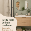 Exemple d'une petite salle de bain moderne avec des éléments décoratifs stylés.