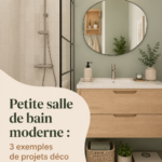 Exemple d'une petite salle de bain moderne avec des éléments décoratifs stylés.