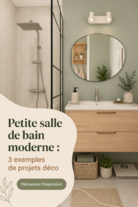 Exemple d'une petite salle de bain moderne avec des éléments décoratifs stylés.