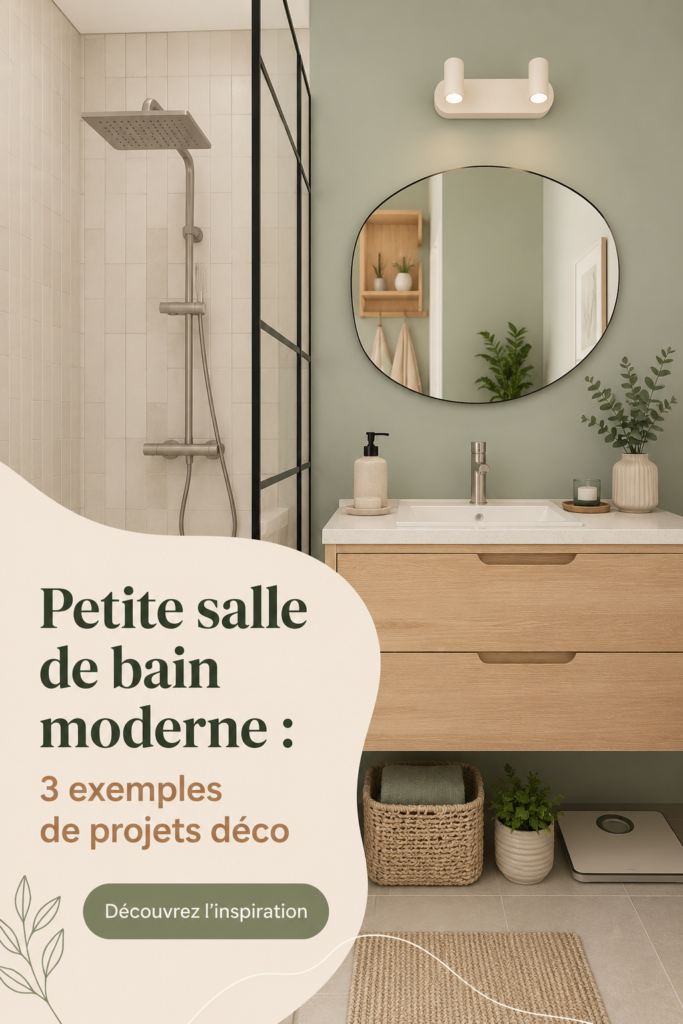 Exemple d'une petite salle de bain moderne avec des éléments décoratifs stylés.