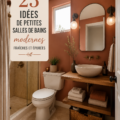 Petite salle de bain moderne avec des touches de fraîcheur et un design épuré.