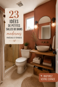Petite salle de bain moderne avec des touches de fraîcheur et un design épuré.