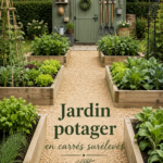 Un jardin potager en bacs surélevés rempli de légumes frais