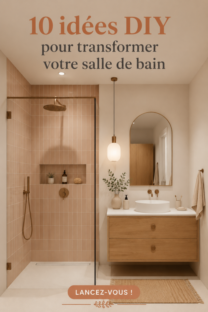 Salle de bain chic avec des projets DIY bien intégrés