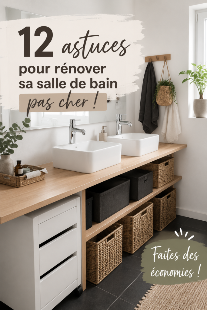 Salle de bain rénovée avec des matériaux économiques et modernes
