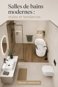 Salle de bain moderne avec un design épuré et des couleurs douces