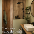 Salle de bains contemporaine avec des couleurs tendances 2024