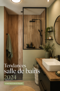 Salle de bains contemporaine avec des couleurs tendances 2024