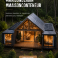 Maison conteneur moderne avec un design innovant en milieu naturel.