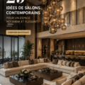 Salon moderne avec décoration épurée et mobilier chic