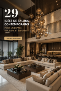 Salon moderne avec décoration épurée et mobilier chic