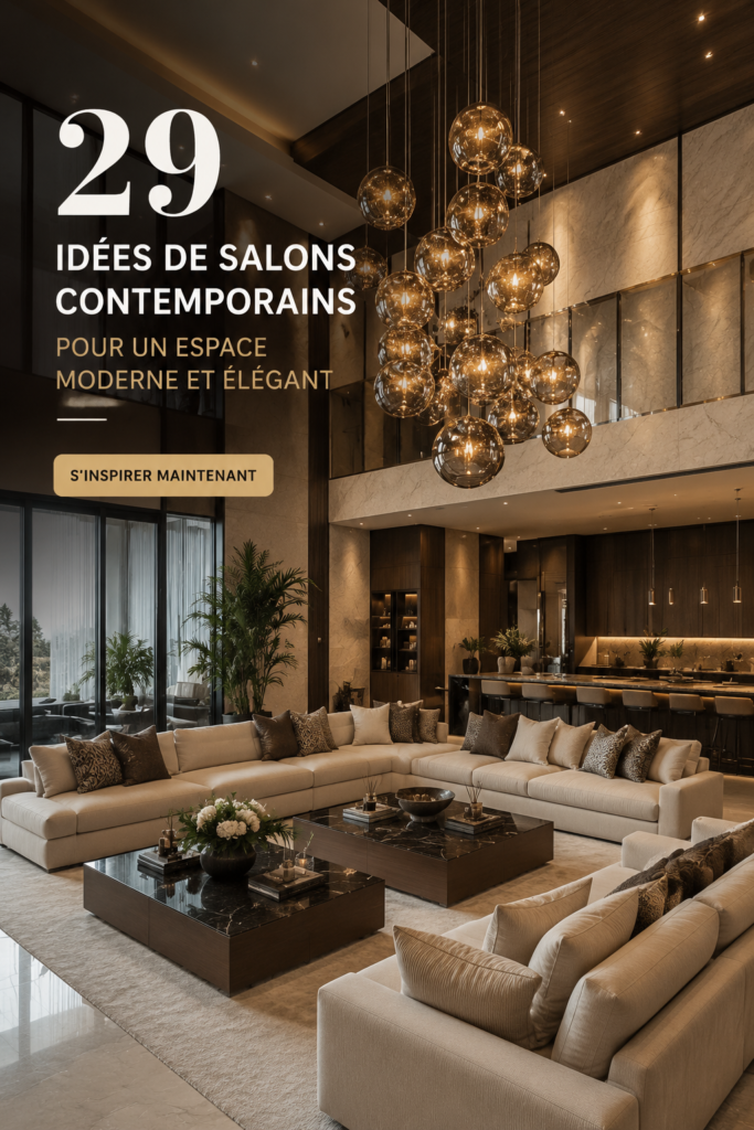 Salon moderne avec décoration épurée et mobilier chic